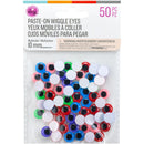 CousinDIY Paste-On Wiggle Eyes 10mm 50/Pkg Multi-Colored