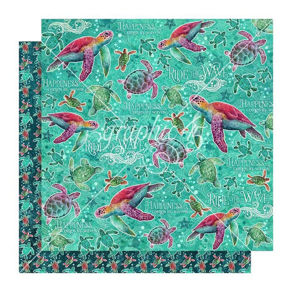 Graphic 45 Seas The Day Double-Sided Cardstock 12"x 12" - Ride The Wave