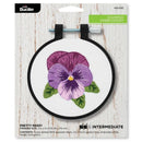 Bucilla Stamped Embroidery Kit W/3" Plastic Hoop Pretty Pansy*