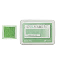 A Ranger 49 and Market Oxford Ivy dye ink pad shown next to its white plastic container on a plain white background.