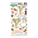A sheet of decorative stickers or decals from 49 Film Market's 'Chronicles of a Jane Doe Collection' featuring whimsical illustrations including a large pale face, cherubs, hearts, flowers, a small rainbow, and quote text on a white background.