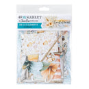 Coastal Soul 49th Market A Cheeky Ban Collection die-cut elements paper pack, featuring 60 pieces with seashell, coral, and tropical beach designs.