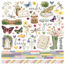 Simple Vintage Meadow Flowers Cardstock Stickers 12"X12"*