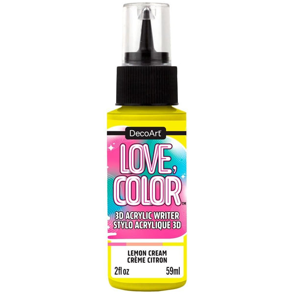 DecoArt Love Colour 3D Acrylic Writers 2oz - Lemon Cream*
