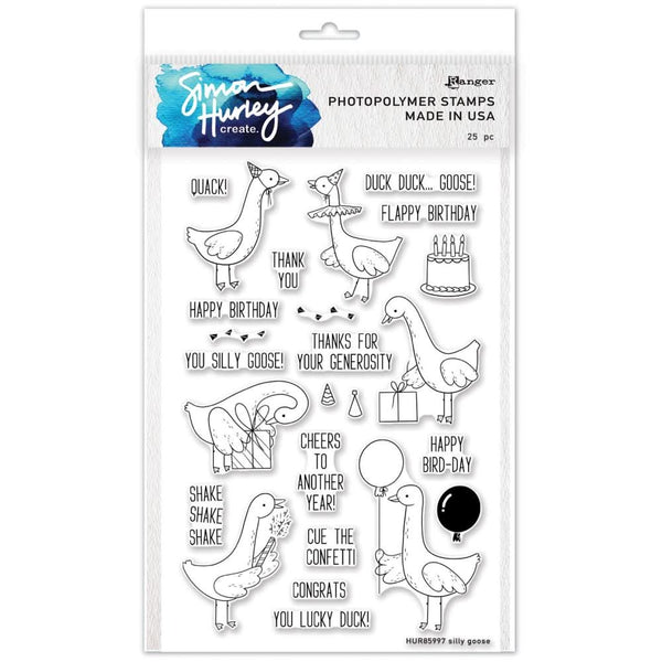Simon Hurley create. Clear Stamps 6"X9" Silly Goose*