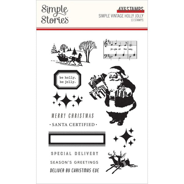 Simple Vintage Holly Jolly Clear Stamps Photopolymer*