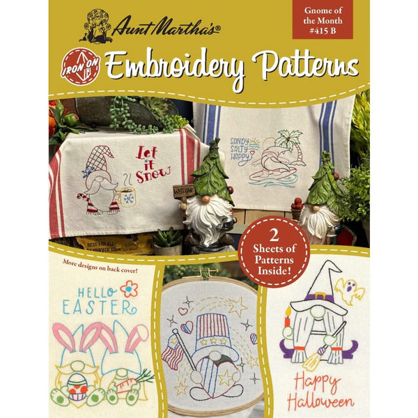 Aunt Martha's - Hand Embroidery Iron-On Transfer Pattern Gnome Of The Month*
