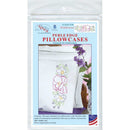 Jack Dempsey Stamped Pillowcases W/White Perle Edge 2/Pkg Wildflowers*