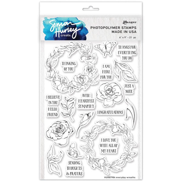 Simon Hurley create. Photopolymer Stamp 6"X9" Everyday Wreaths*