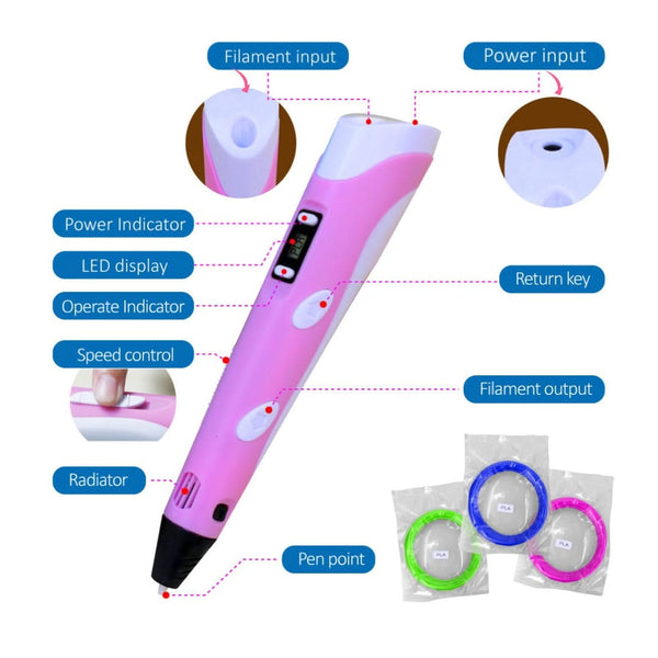 Universal Crafts 3D Printing Pen - Pink