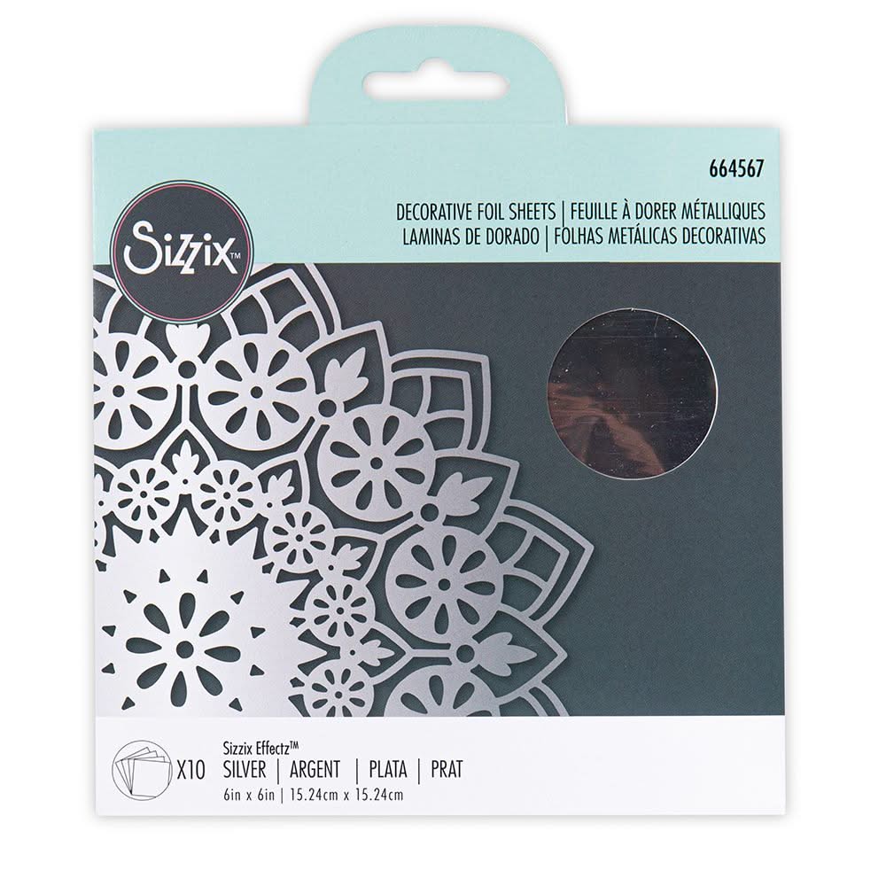 Sizzix Effectz Decorative Foil Sheets 10 Pack Silver