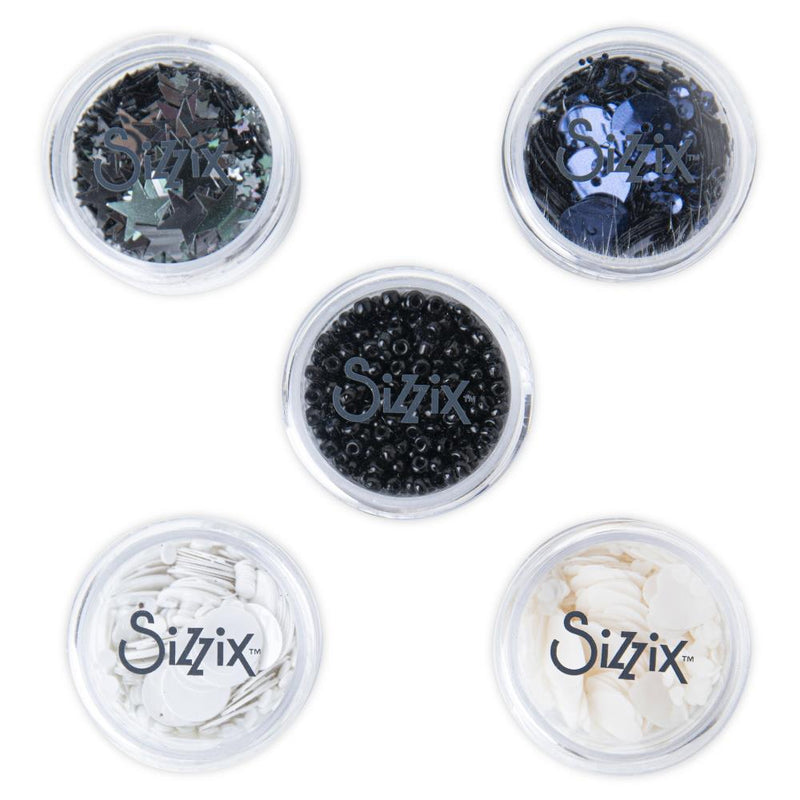 Sizzix Making Essential Sequins & Beads 5/Pkg - Neutrals^*