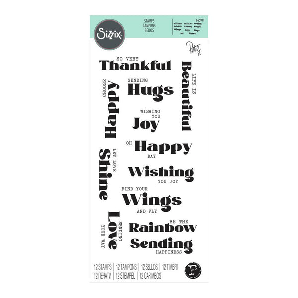 Sizzix Clear Stamps Set 12PK - Good Vibes #4
