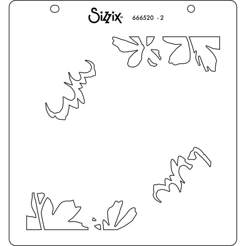 Sizzix Layered Stencils 6"x 6" By Jennifer Ogborn 4/Pkg - Botanical Border