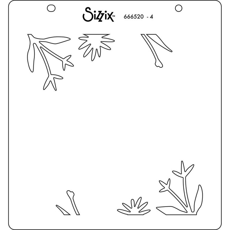 Sizzix Layered Stencils 6"x 6" By Jennifer Ogborn 4/Pkg - Botanical Border