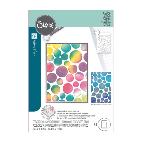 Sizzix A5 Cosmopolitan Stencil By Stacey Park - Ecliptic Adornment