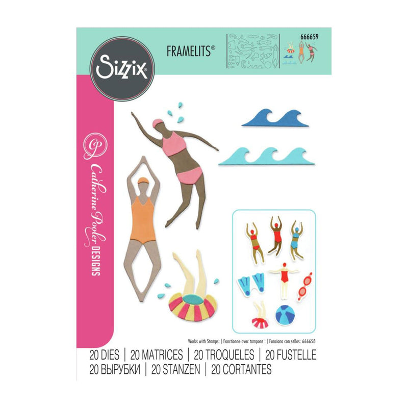 Sizzix Thinlits Die Set By Catherine Pooler 20/Pkg - Synchronized Swimmers