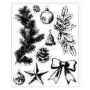 Sizzix Clear Stamps Set 9/Pkg w/ 8/Pkg Framelits Die Set by 49 and Market - Build a Wreath