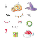 Sizzix Clear Stamps Set 13/Pkg w/ 12/Pkg Framelits Die Set by 49 and Market - Holiday Drop