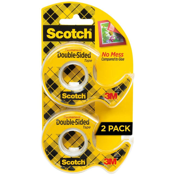 Scotch Double-Sided Tape 2/Pkg 0.5"X400"