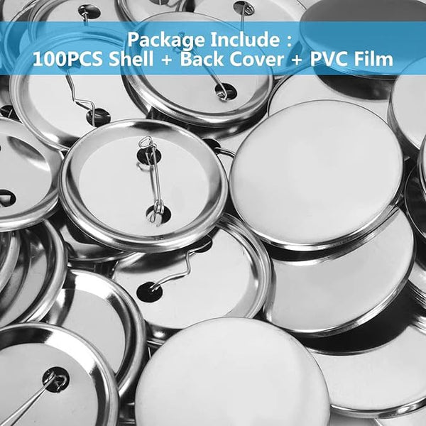 Universal Crafts Button Press Blank Buttons 100 Pack - 58mm