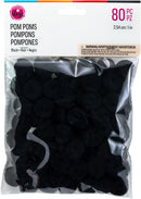 CousinDIY Pom-Pom 1" 80/Pkg Black