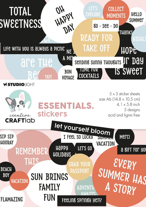 Studio Light Essentials Stickers 15 Sheets Let Yourself Bloom