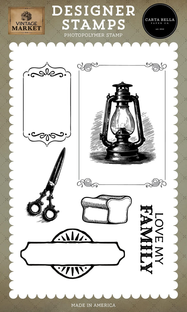 Carta Bella Vintage Market Stamp Set Lantern