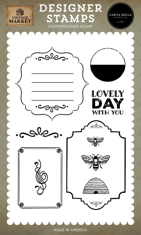 Carta Bella Vintage Market Stamp Set Vintage Frames