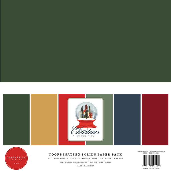 Carta Bella Solids Collection Kit 12"X12" Christmas In The City