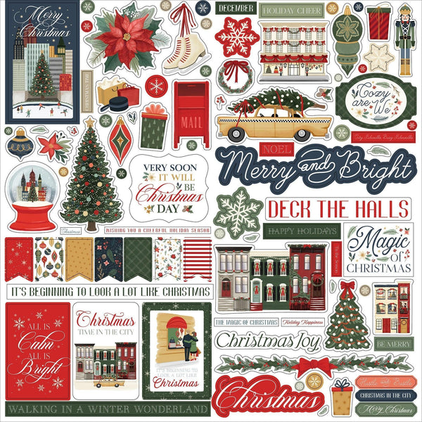 Carta Bella Christmas In The City Cardstock Stickers 12"X12" Element
