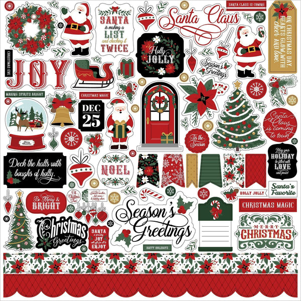 Echo Park Santa Claus Cardstock Stickers 12"X12" Element