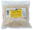 Packaged Damar Resin with a label on a white background