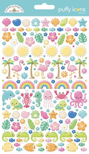 Doodlebug Puffy Stickers Icons, Summer Fun