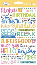 Doodlebug Puffy Stickers Words, Summer Fun