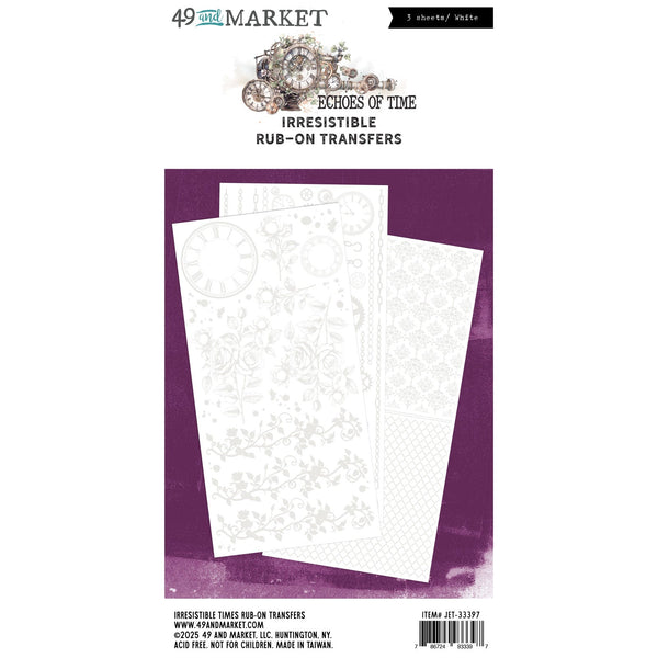 49 And Market Rub-On Transfer Set 6"X12" Irresistible Times, Echoes Of Time