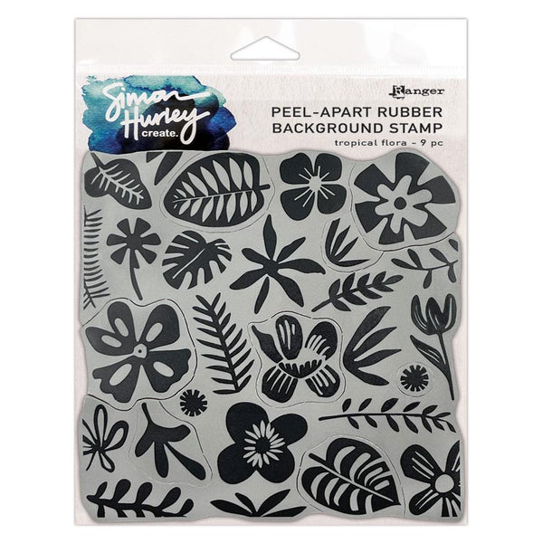 Simon Hurley create. Background Stamp 6"X6" Tropical Flora