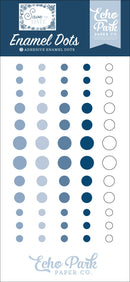 Echo Park Save The Date enamel dots in navy blue and white assorted sizes