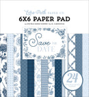 Echo Park Paper Co Save The Date 6x6 paper pad with 24 double-sided blue and white wedding papers