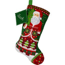 Bucilla Felt Stocking Applique Kit 18" Long Santa's Quilted Delight*
