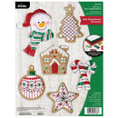 Bucilla Felt Ornaments Applique Kit Set Of 6 Jolly Gingerbread Snowman