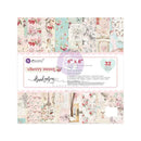 Collection of floral and vintage-themed paper sheets with a Prima packaging label on a white background.