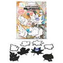 Milk & Create 'Exotic Season Pig' 8-piece die-cutting kit by Land of Creatives, featuring white and black metal leaf-shaped dies displayed below the retail packaging on a white background.