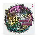 A square white greeting card featuring a colorful, layered butterfly and circular mandala design. The card has three dimensional black and colored butterfly cutouts (yellow, blue, teal) layered over a circular pattern of pink, yellow, green, and blue.