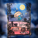 Illustration of a child holding a star with a cityscape and motivational phrases on a dark blue background.
