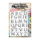 Alphabet stamp set with 'Aall & Create' branding on a colorful background