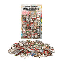 A package of 51 cat-themed craft embellishments or stickers from Mall & Create, shown standing upright above a pile of the individual cat-shaped pieces scattered on a white background.