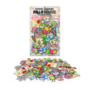 A craft sticker or scrapbook sticker set package labeled 'Malo & Create' with a large illustrated sheet of candy-themed graphics above a pile of assorted small stickers, labels, and decorative elements on a white background.