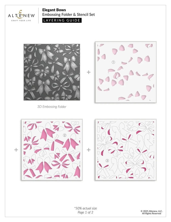 Altenew Elegant Bows Builder Stencil Set