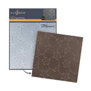 Two textured paper sheets with floral patterns, one in white and one in brown, on a white background. The brand 'Altenew' is visible.